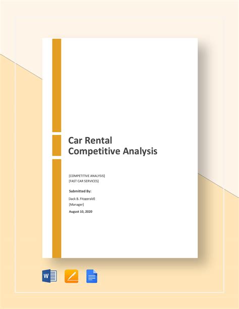 Car Rental Competitive Analysis Template - Google Docs, Word | Template.net