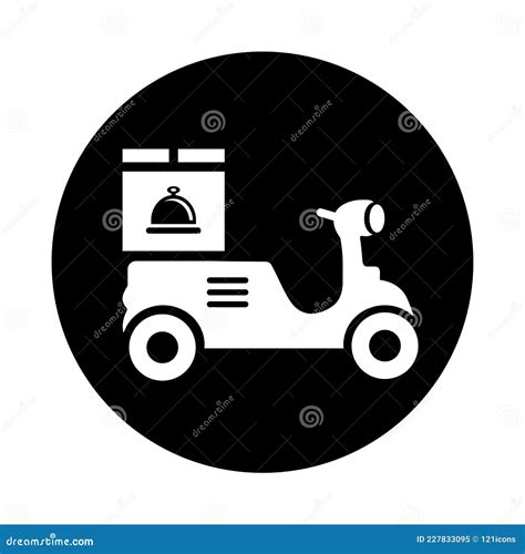 Delivery Food Scooter Icon Black Vector Design Stock Vector