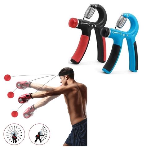 Kit Hand Grip De Mola Ajustável Flexor De Punho Bola Para Boxe