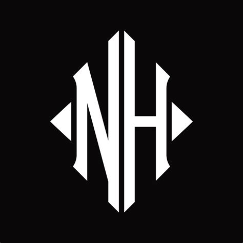 nh logo monogram  shield shape isolated design template