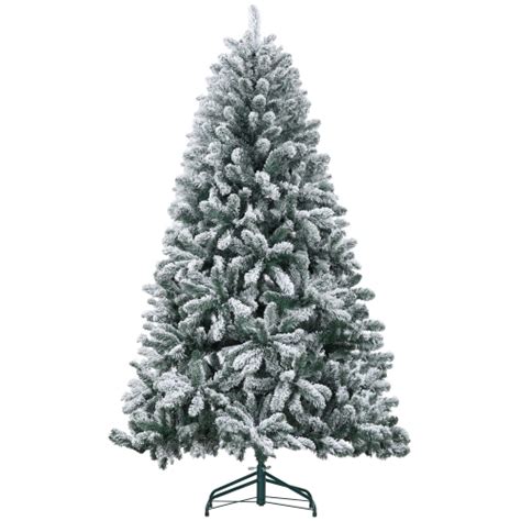 Homcom Arbre De No L Artificiel Floqu Pi Avec Pointes De Neige