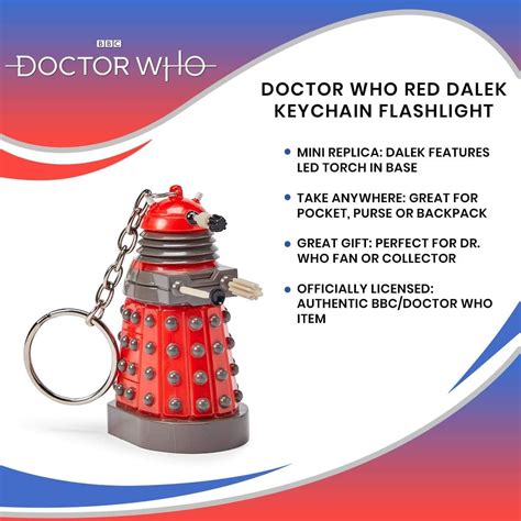 Doctor Who Zeon Dalek Key Ring Chain Torch Serving Who Fans And