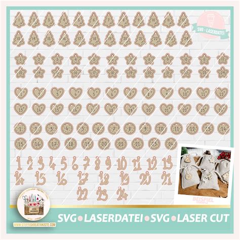 Laserdatei Basis Adventskalenderzahlen In SVG Adventskalender