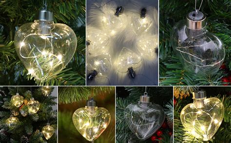 Warmiehomy X Christmas Tree Baubles Heart Shape Clear Baubles Hanging