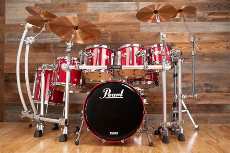 PEARL BLX PRESTIGE STUDIO 6 PIECE DRUM KIT, SEQUOIA RED LACQUER, CIRCA ...