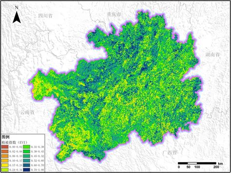 卫星遥感数据反演贵州省增强型植被指数（evi）产品 生态环境类 地理国情监测云平台
