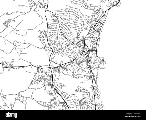 Road Map Of The City Of Paignton In The United Kingdom On A White