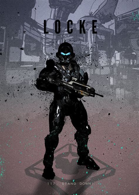 Halo Agent Locke Pop Art Poster Print Metal Posters Displate