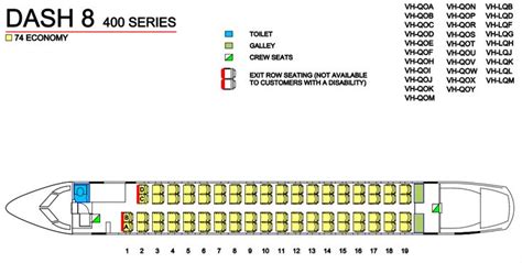 Seat Map and Seating Chart Bombardier Dash 8 Q400 QantasLink