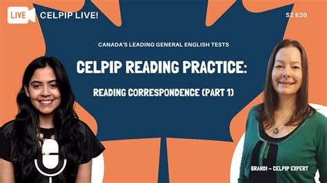 Celpip Live Celpip Reading Practice Part Reading Correspondence