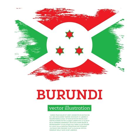 Bandeira Do Burundi Pinceladas Ilustra O Vetorial Dia Da