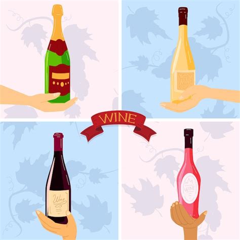 Premium Vector Wine Glass Bottle Vector Illustrations Cartoon Flat