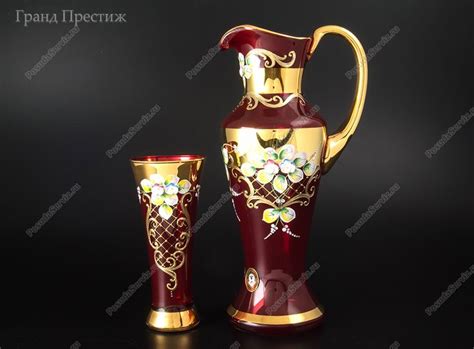 Набор для воды из богемского стекла (кувшин и стаканы)