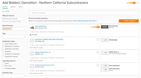 How General Contractors Can Add Bidders To Bidder List Templates