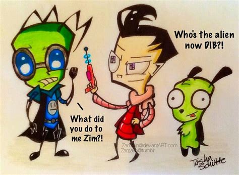 Species Swap Invader Zim Zim Invader Dib Dib Gir Doggie Gir
