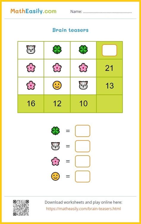 Math Brain Teasers With Answers 🧠