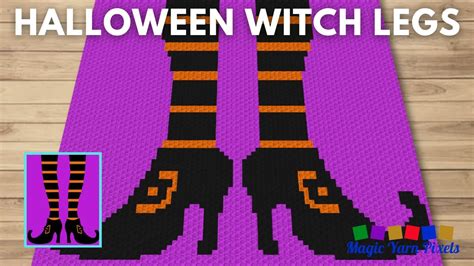 Free Graph Halloween Witch Legs C C Tapestry Crochet Pattern Magic