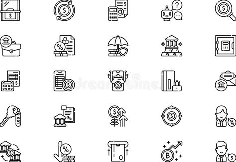 Banking Icons Collection Is A Vector Illustration With Editable Stroke