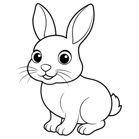 Dibujos para colorear contorno de dibujos animados conejo pequeño lindo