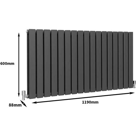 Designer Flat Panel Radiators Anthracite Grey 600mm X 1190mm