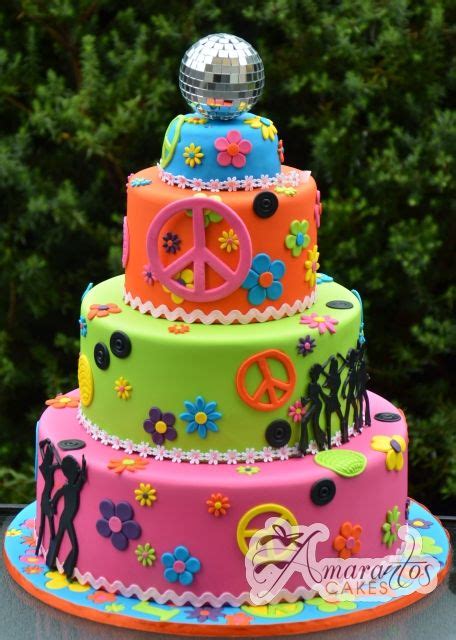 70s theme birthday cake in 2024 | Hippie cake, Themed birthday cakes ...