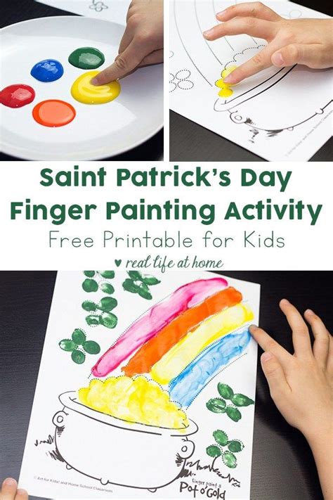 Saint Patrick S Day Finger Painting Activity With Free Printable