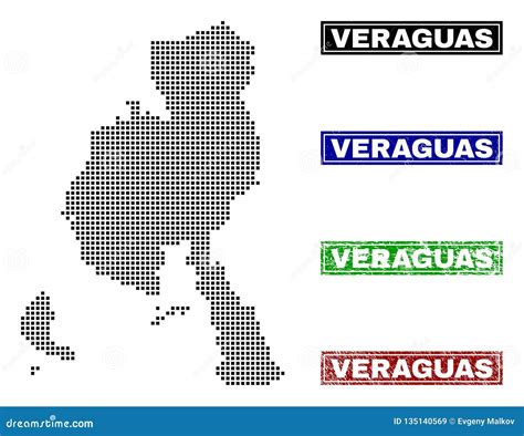 Veraguas Province Map in Dot Style with Grunge Name Stamps Stock Vector ...