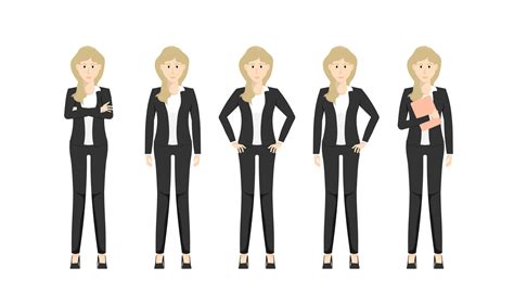 Ensemble De Conception Debout De Femme D Affaires Illustration