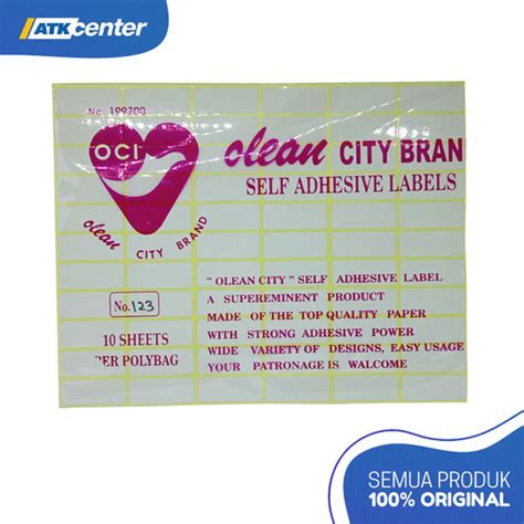 Jual Label Nama Label Olean City No 123 Polos 10 Lembar 7 Lembar