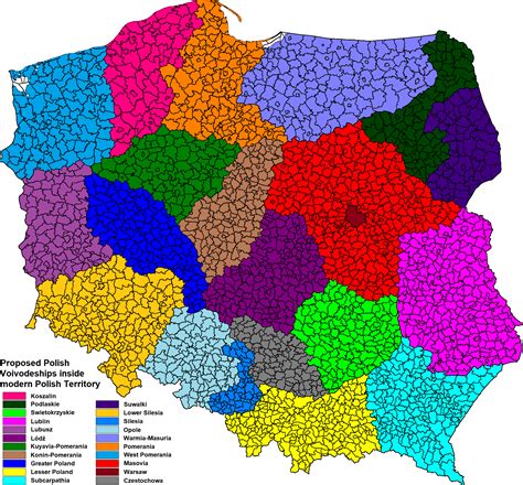 Poland S Modern Voivodeships If They Had Followed The Old Imperial And Interwar Borders R