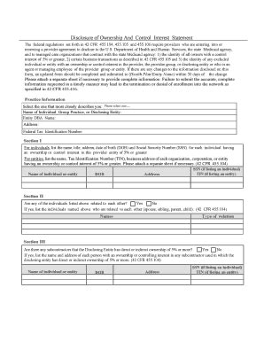 Fillable Online Disclosure Of Ownership And Control Interest Statements