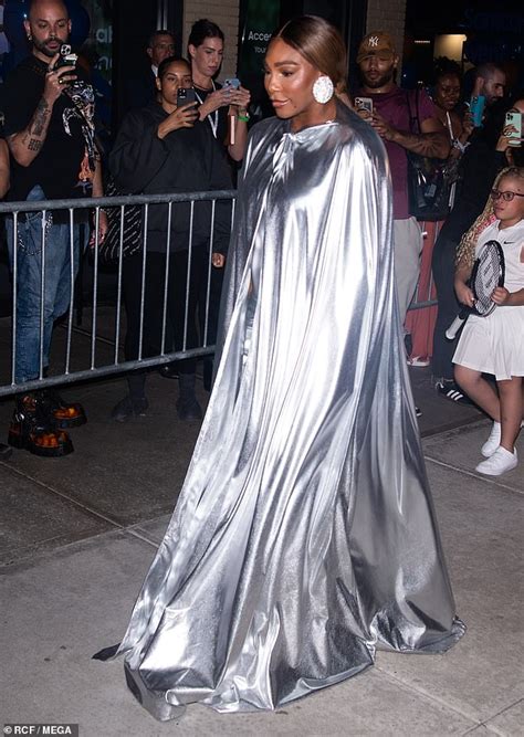 Serena Williams Turns Heads In A Metallic Cape Dress At Vogue World