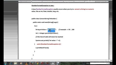 Numberformatexception In Java Youtube