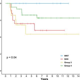 Kaplanmeier Plot For Overall Survival Of Molecular Subgroups Wnt