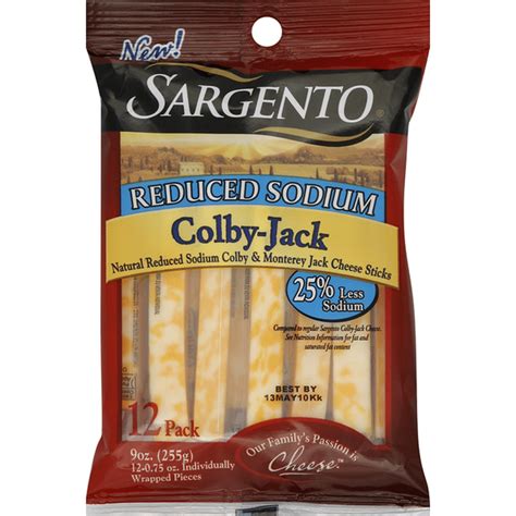 Sargento Cheese Sticks, Colby-Jack, Reduced Sodium (12 each) - Instacart