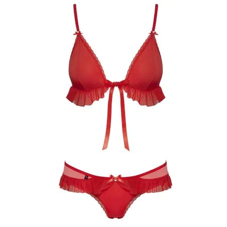 Babydoll Rosso E Completino Intimo Natalizio 2 In 1 Obsessive Lingerie