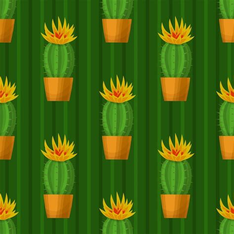 Premium Vector Seamless Pattern With Cactus