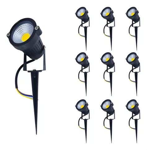 Kit de 10 lámparas de jardín Espeto con lámpara LED Cob 3 W 3000 k