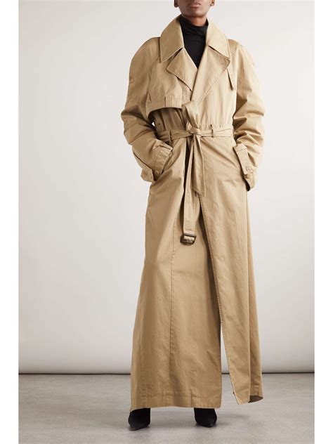 Balenciaga Oversized Asymmetric Cotton Twill Trench Coat Net A Porter