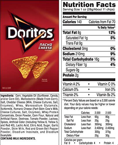 Doritos Nacho Cheese Flavored Tortilla Chips Oz Bags Count On