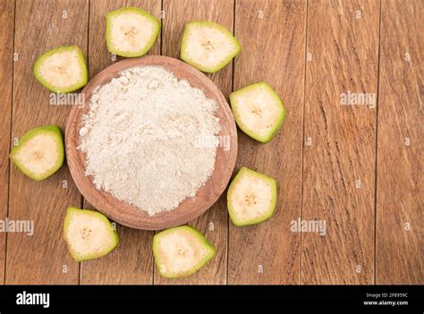 Green Plantain Flour Musa Paradisiaca Stock Photo Alamy