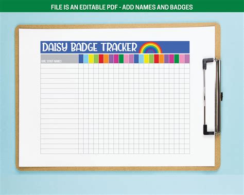 Girl Scout Daisy Badge Tracker Etsy