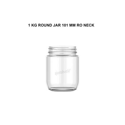 1 Kg Round Glass Jar 101 Mm RO Neck Ajanta Bottle Pvt Ltd