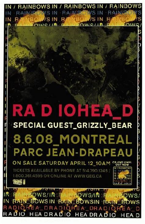 Radiohead Music Gig Posters Music Posters Memorabilia Concert