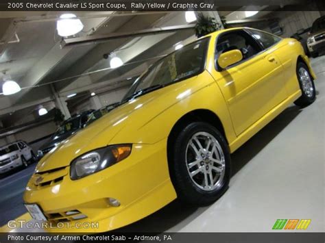 Rally Yellow 2005 Chevrolet Cavalier Ls Sport Coupe Graphite Gray