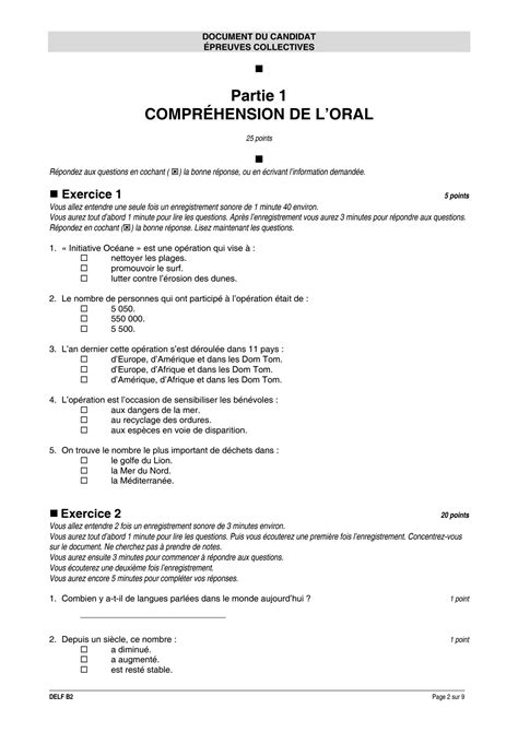 Solution Exemple Sujet Complet Delf B Tous Publics Studypool