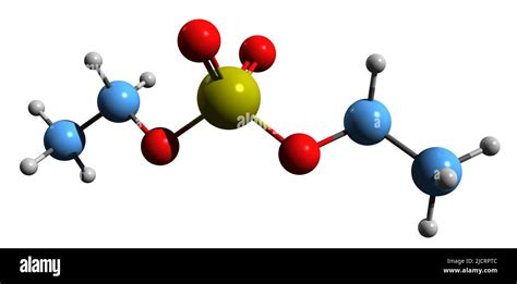 3d Image Of Diethyl Sulfate Skeletal Formula Molecular Chemical Structure Of Genotoxic