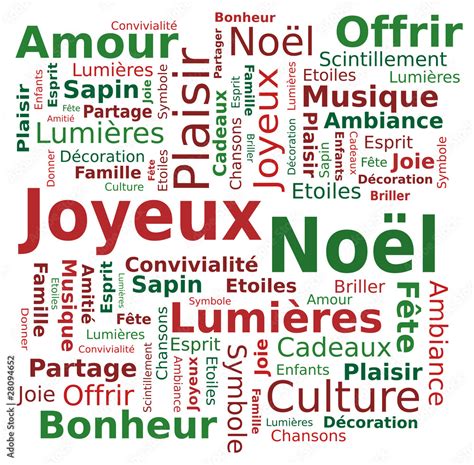 Nuage De Mots Joyeux No L F Te Lumi Res Bonheur En Fran Ais Stock