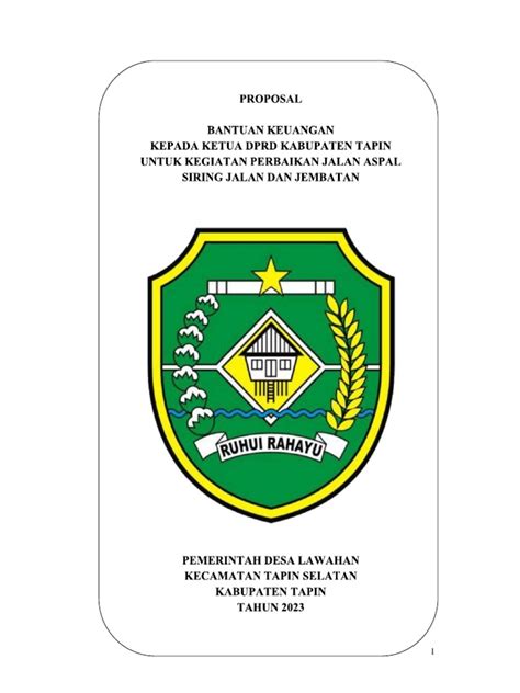 Proposal Kegiatan Perbaikan Jalan Aspal Siring Desa Lawahan Cuma Ttd