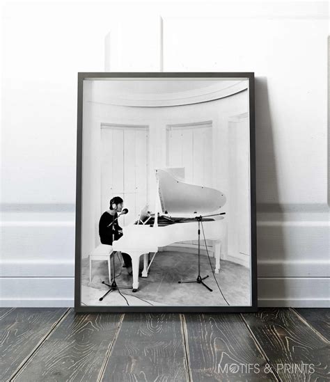 John Lennon at His White Grand Piano 1971 Premium Quality Print - Etsy